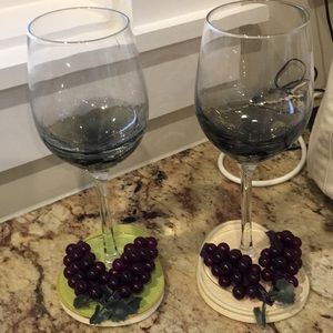 Wine glass holder/coaster all in one